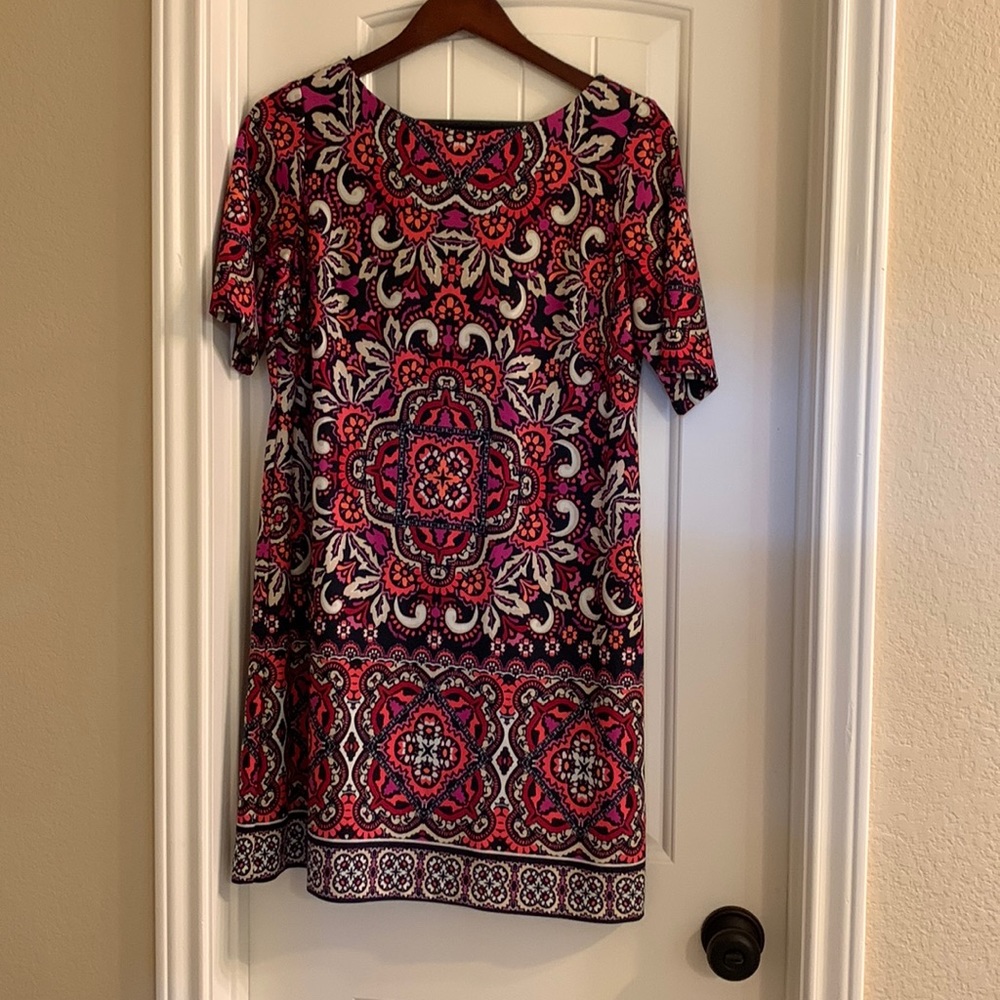 Eliza J navy and pink shift dress - 12 petite - EUC